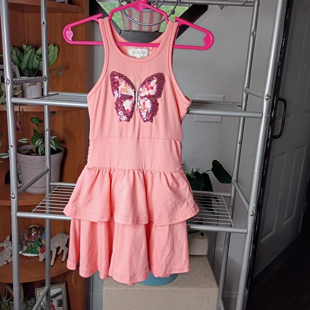 Dress Girl Size 2T Butterfly Peach Between